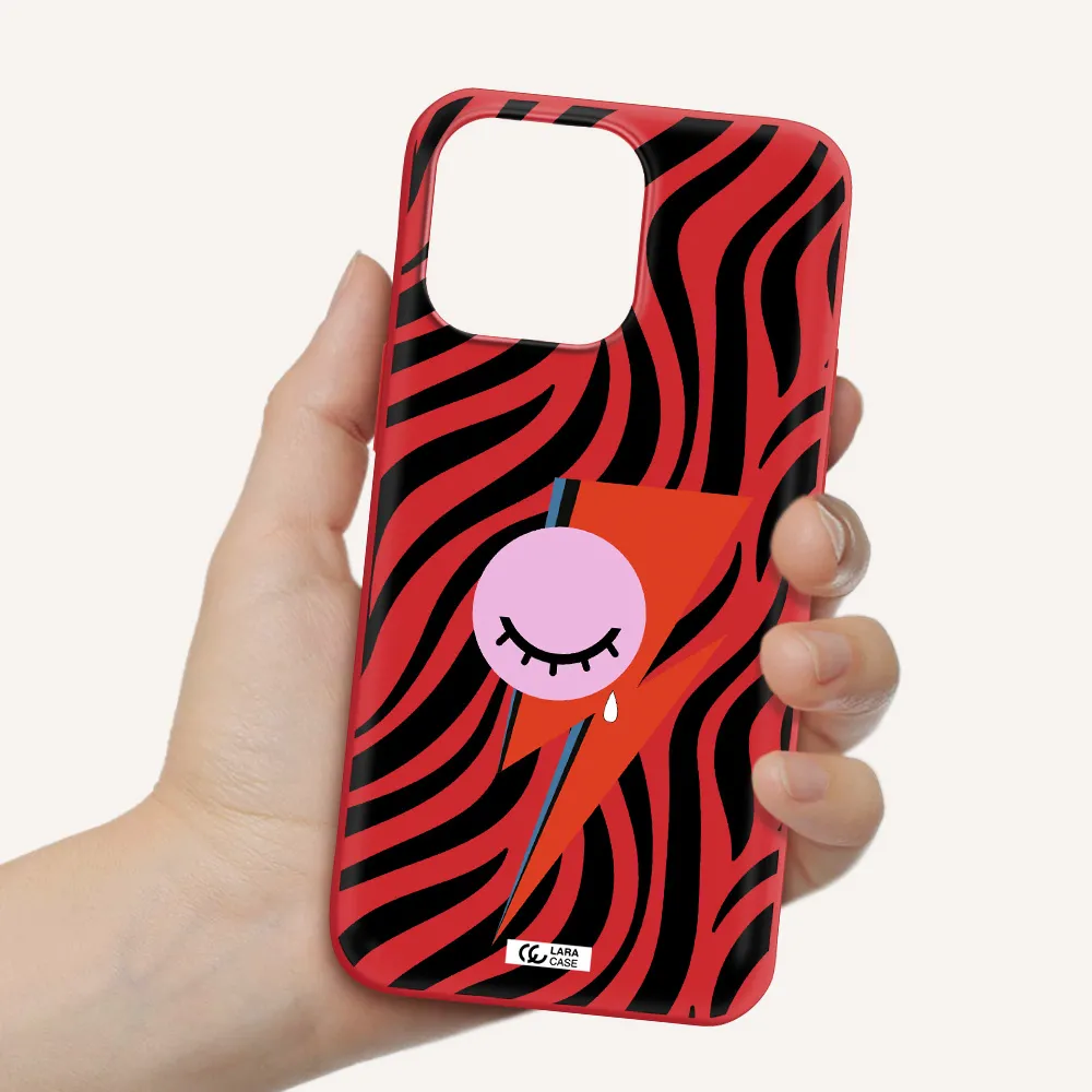 David Bowie Symbol Apple iPhone 14 pro max Silicone Imperial Red Case