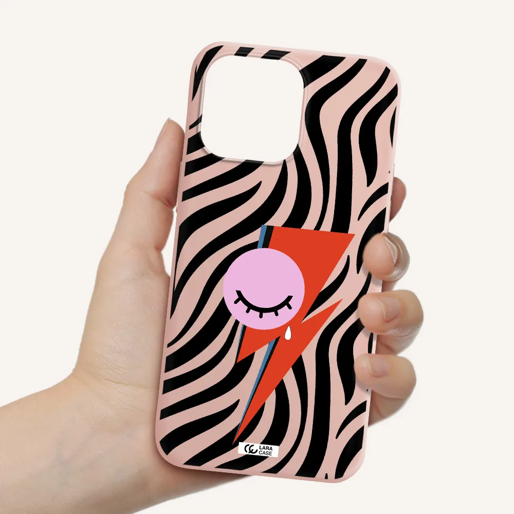 David Bowie Symbol Apple iPhone 14 pro Silicone pastel pink Case