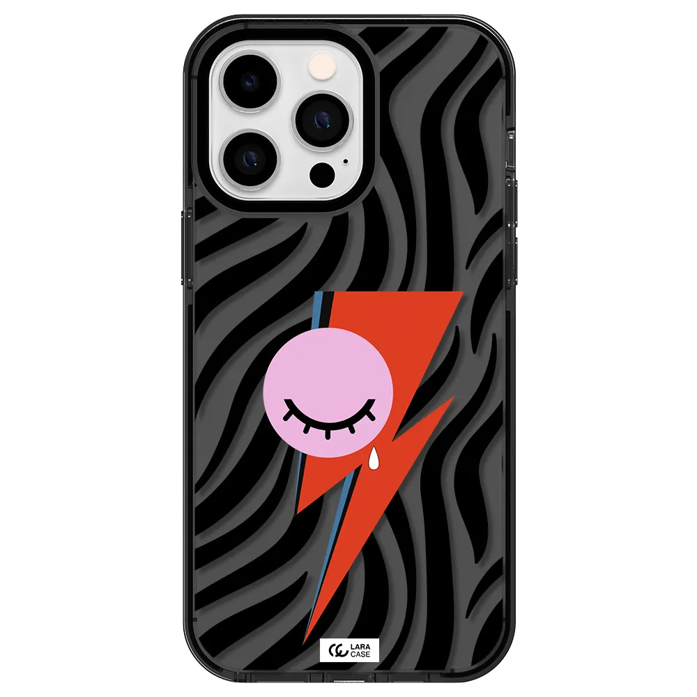 David Bowie Symbol Apple iPhone 15 Pro Max impact Smoke Black Case