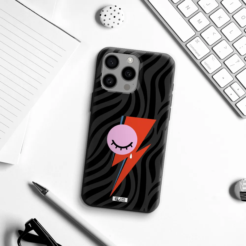 David Bowie Symbol Apple Iphone 15 Pro max Silicone black Case