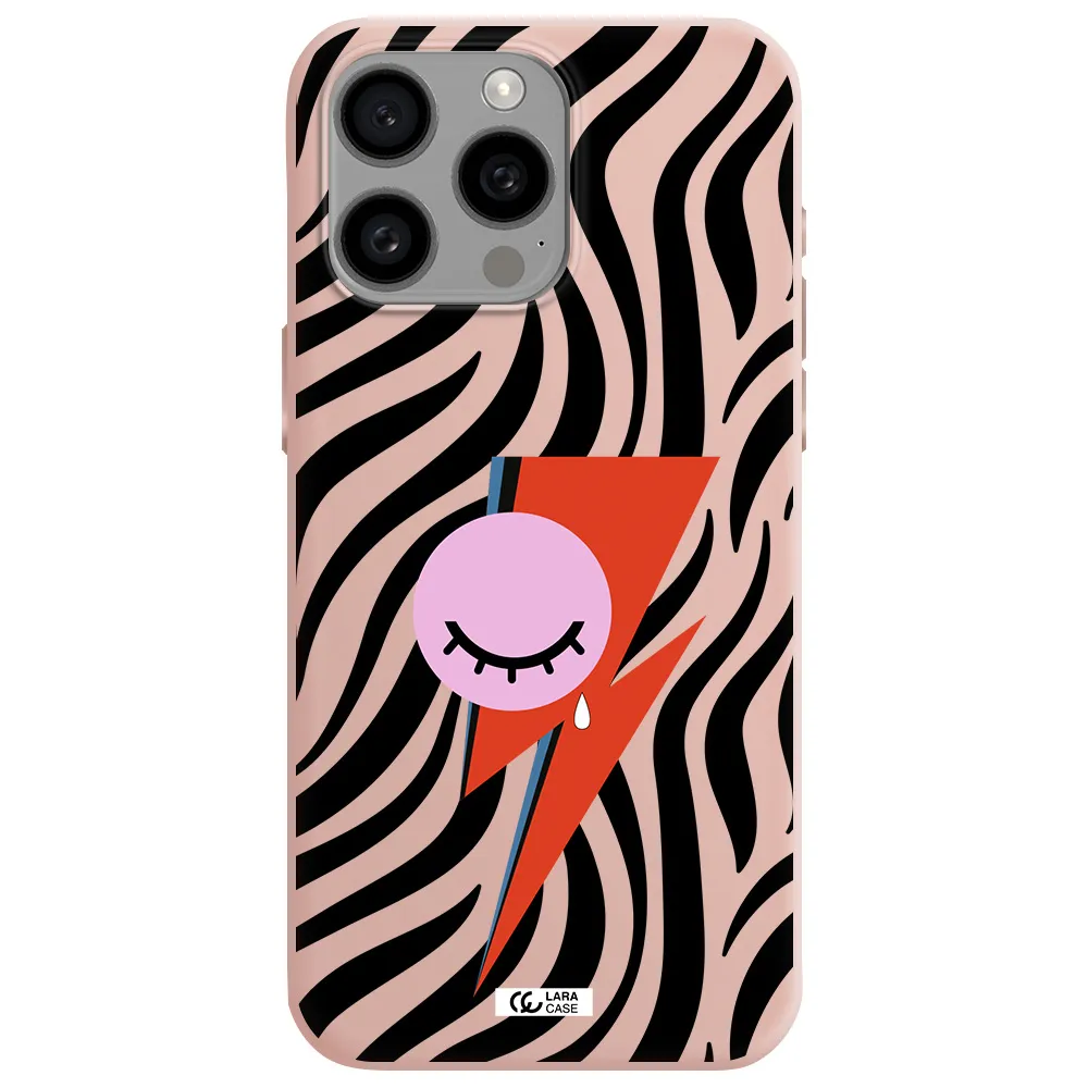 David Bowie Symbol Apple Iphone 15 Pro max Silicone pastel pink Case