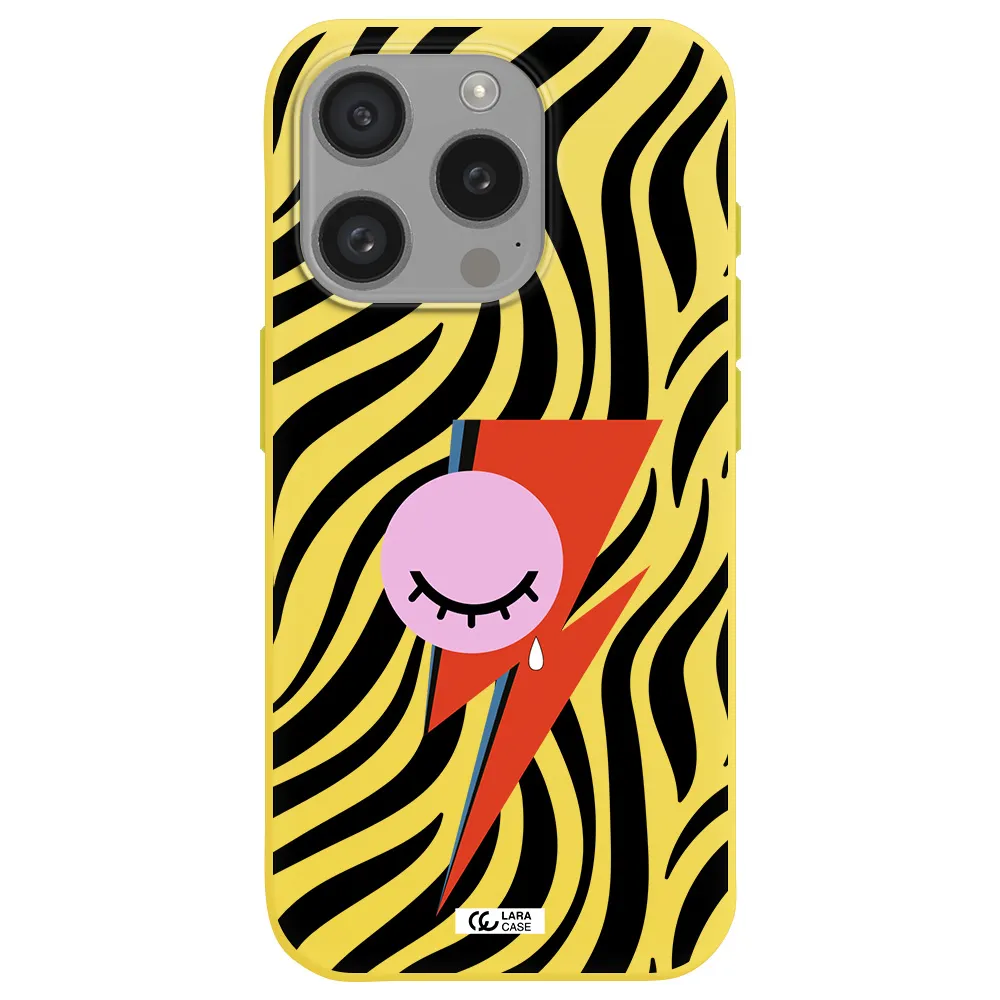 David Bowie Symbol Apple Iphone 15 Pro Silicone Canary Yellow Case