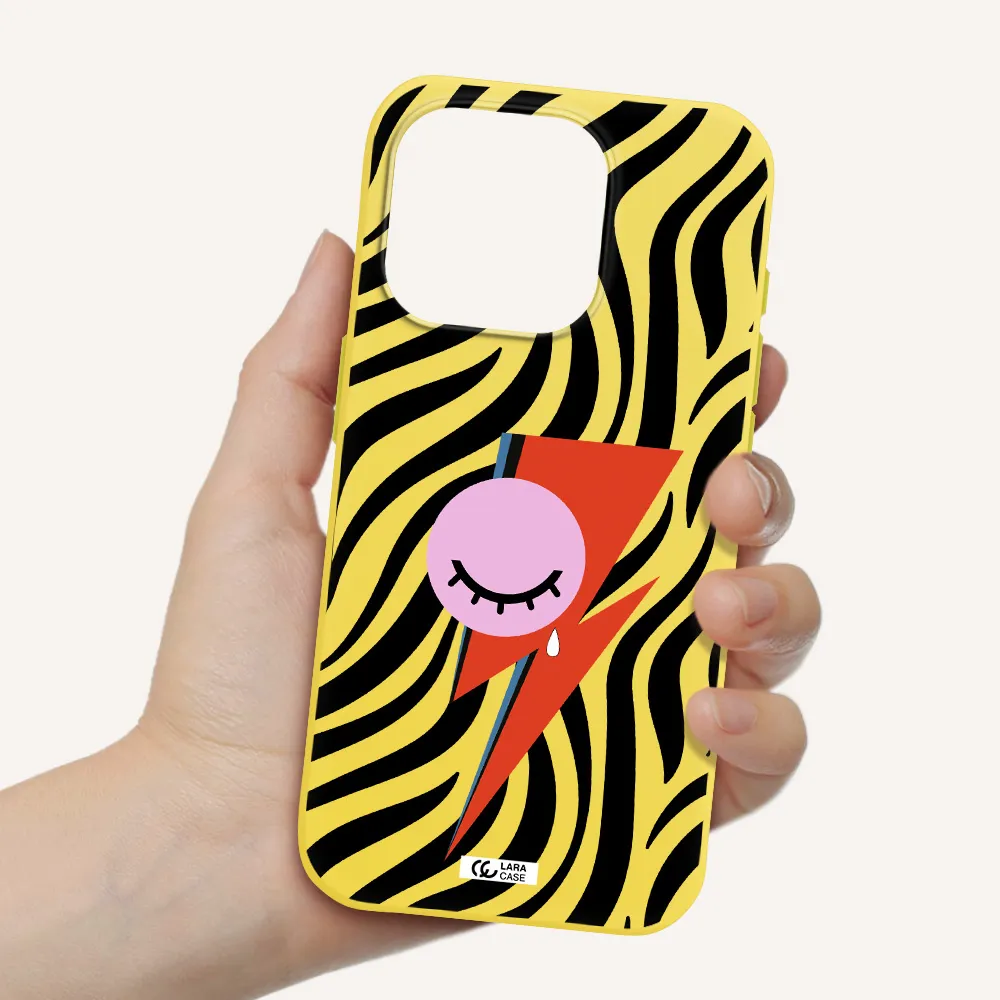 David Bowie Symbol Apple Iphone 15 Pro Silicone Canary Yellow Case