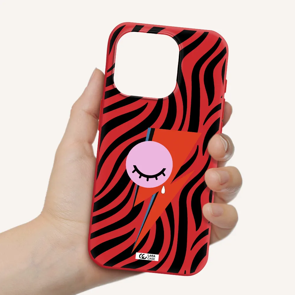 David Bowie Symbol Apple Iphone 15 Pro Silicone Imperial Red Case