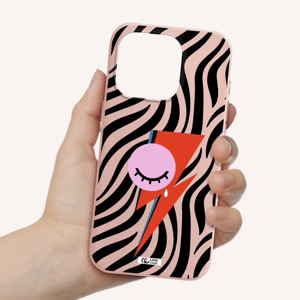 David Bowie Symbol Apple Iphone 15 Pro Silicone Pastel Pink Case