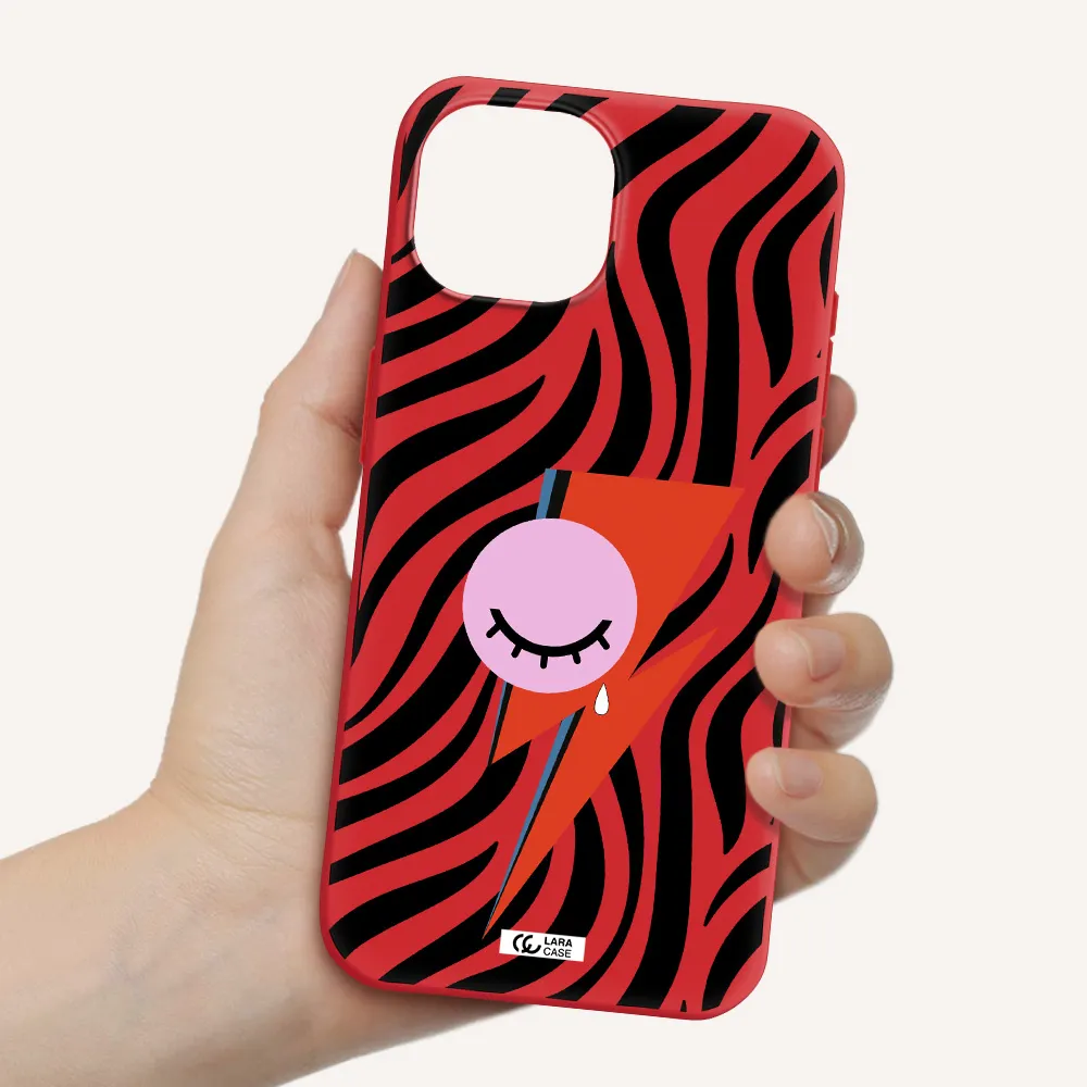 David Bowie Symbol Apple Iphone 15 Silicone Imperial Red Case