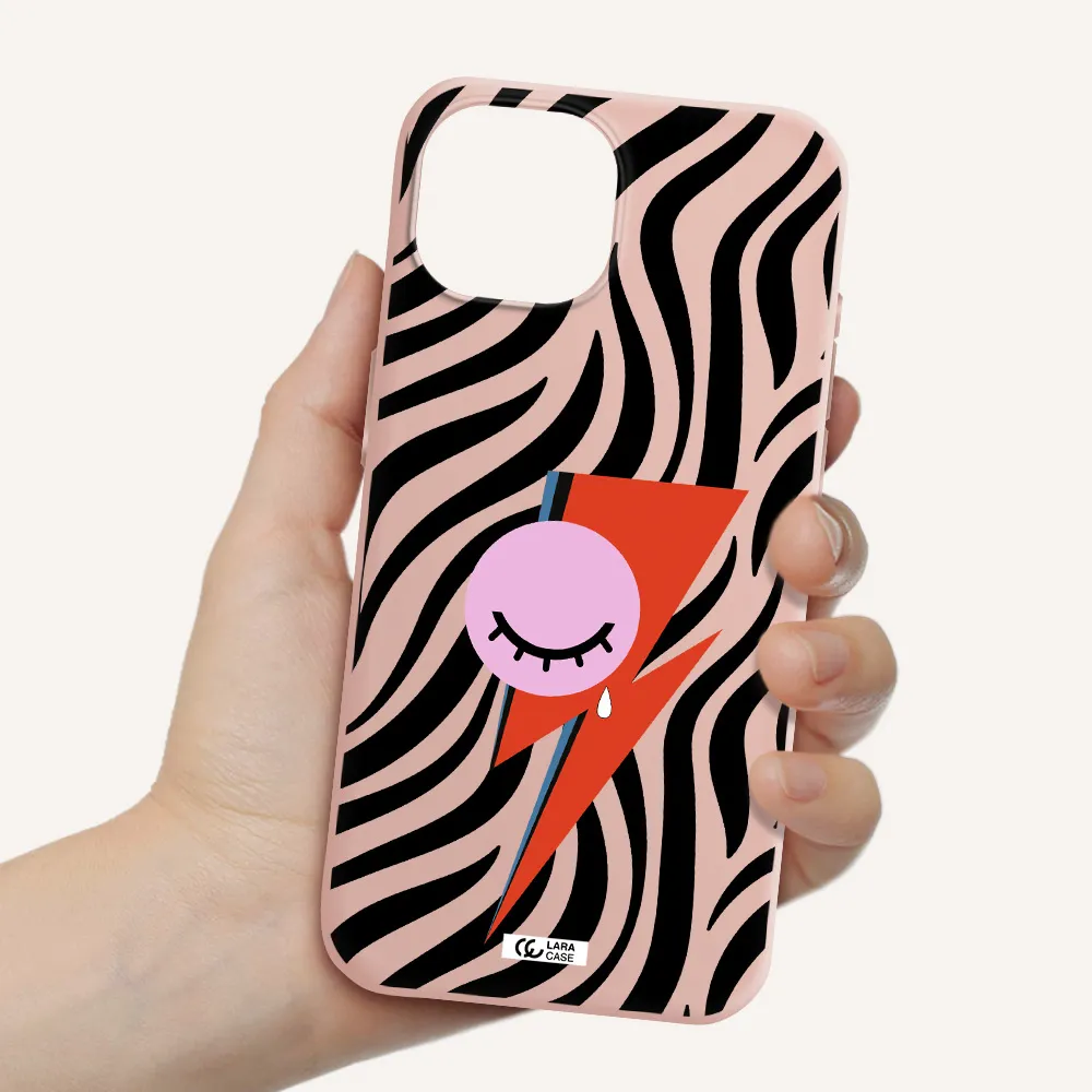 David Bowie Symbol Apple Iphone 15 Silicone Pastel Pink Case