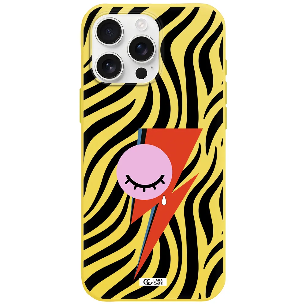 David Bowie Symbol Apple Iphone 16 Pro Max Silicone Canary Yellow Case