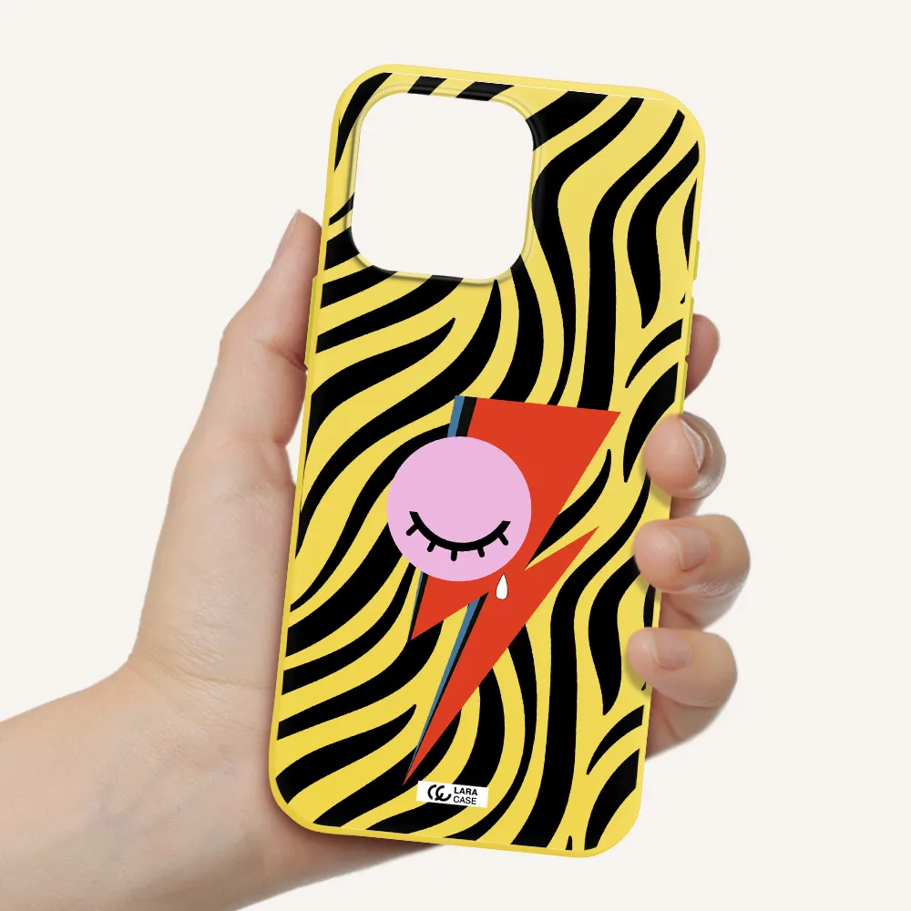 David Bowie Symbol Apple Iphone 16 Pro Max Silicone Canary Yellow Case