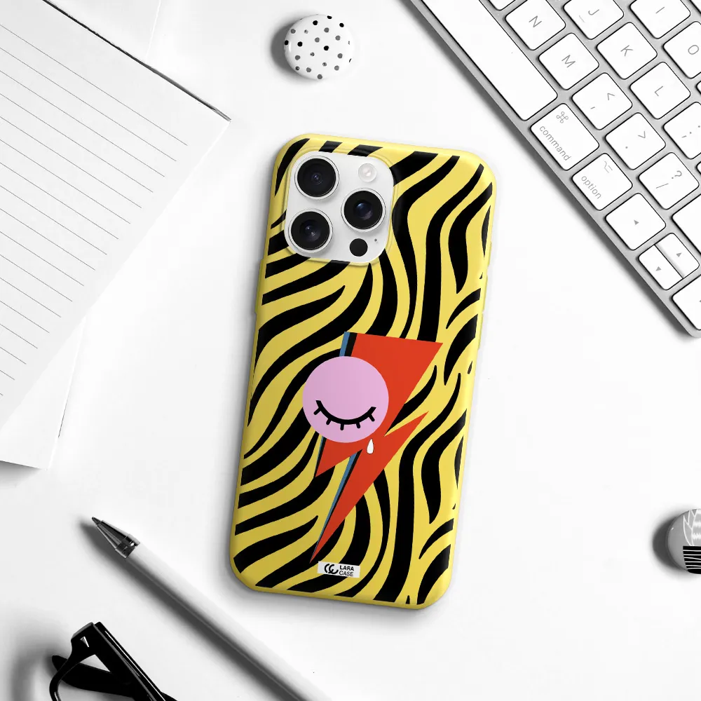 David Bowie Symbol Apple Iphone 16 Pro Max Silicone Canary Yellow Case