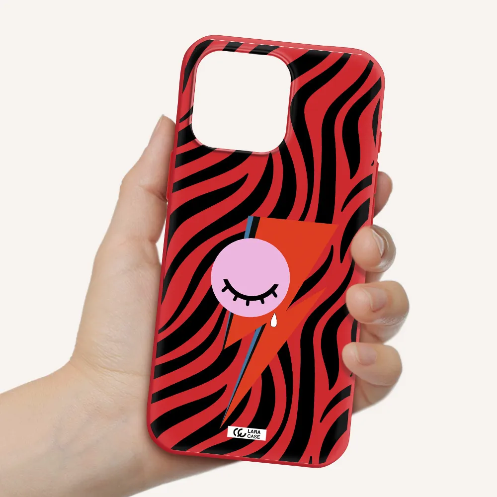 David Bowie Symbol Apple Iphone 16 Pro Max Silicone Imperial Red Case