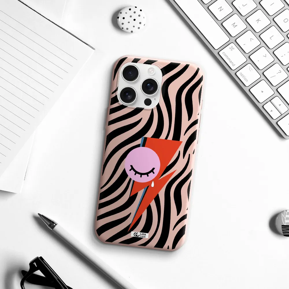 David Bowie Symbol Apple Iphone 16 Pro Max Silicone Pastel Pink Case