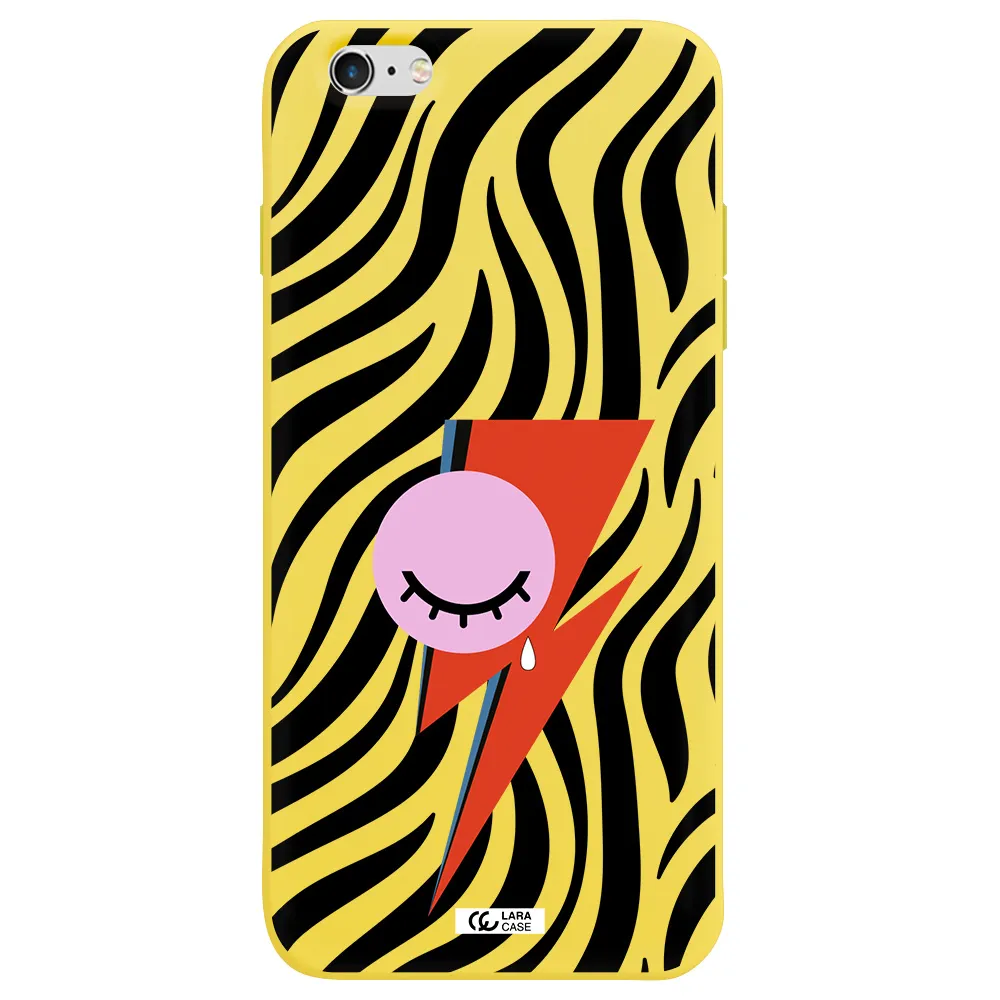 David Bowie Symbol Apple iPhone 6 plus Silicone canary yellow Case