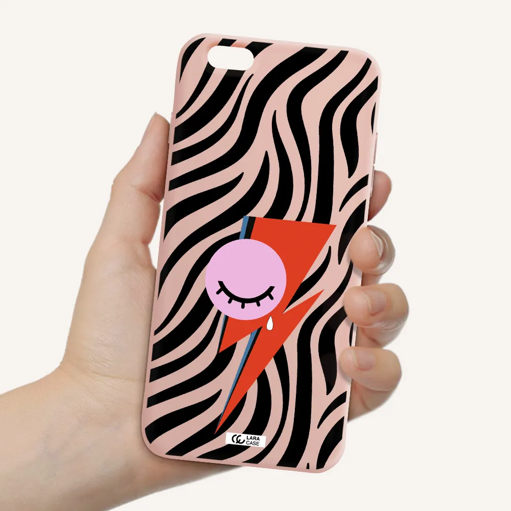 David Bowie Symbol Apple iPhone 6 plus Silicone pastel pink Case