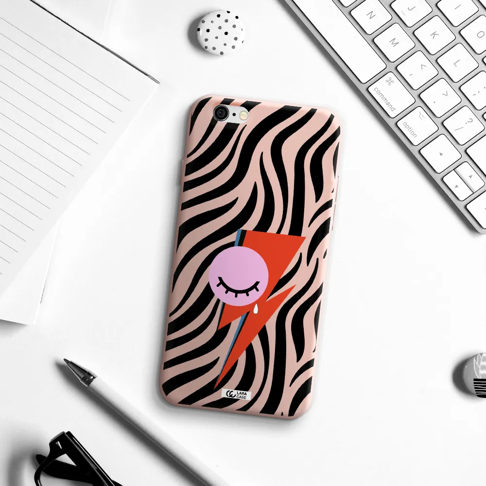David Bowie Symbol Apple iPhone 6 Silicone pastel pink Case