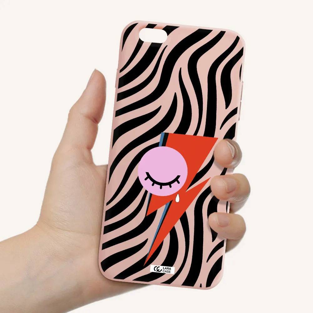 David Bowie Symbol Apple iPhone 6S Silicone pastel pink Case