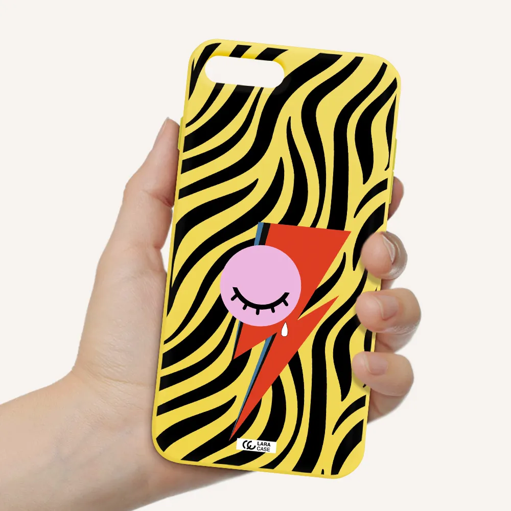 David Bowie Symbol Apple iPhone 7 plus Silicone canary yellow Case