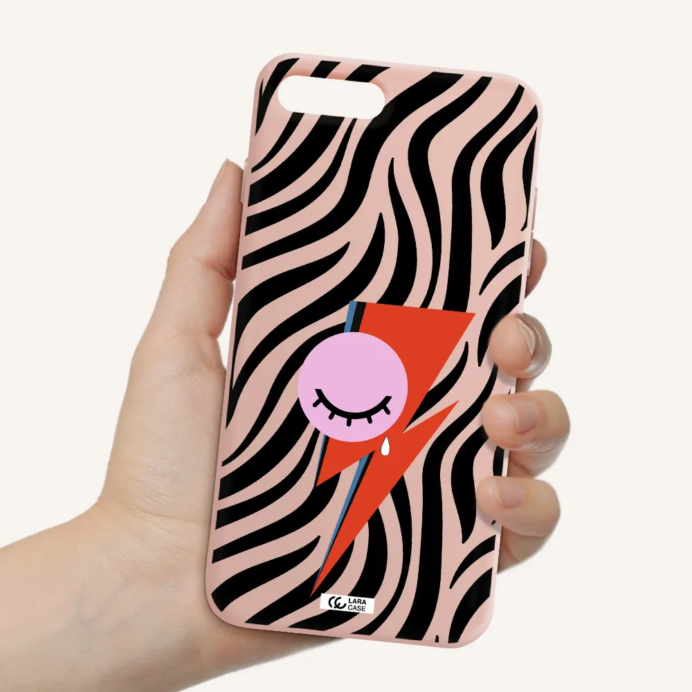 David Bowie Symbol Apple iPhone 7 plus Silicone pastel pink Case