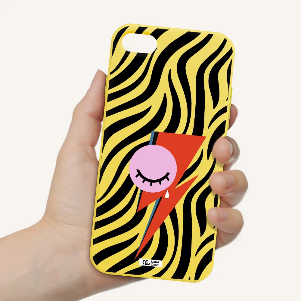 David Bowie Symbol Apple iPhone 7 Silicone canary yellow Case