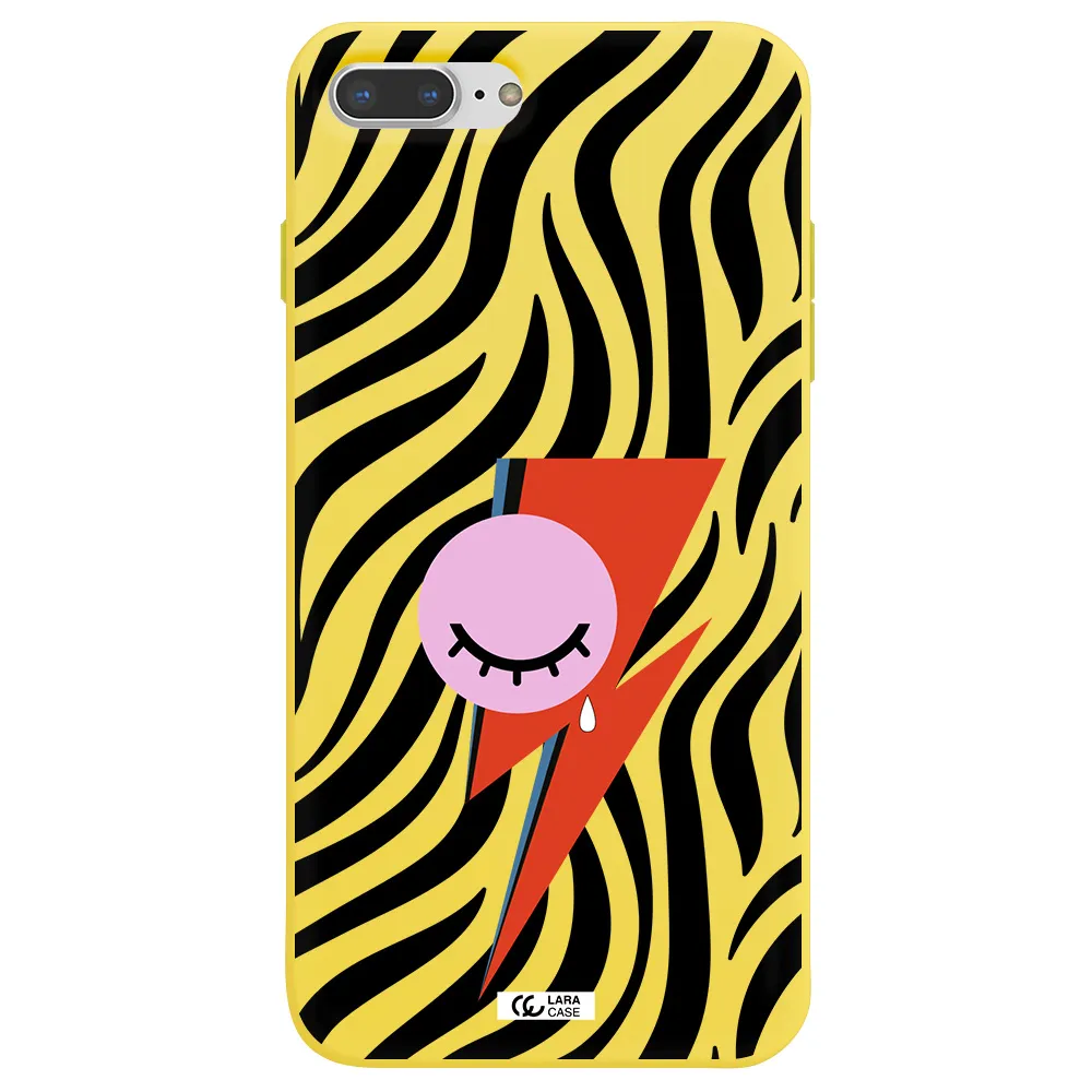 David Bowie Symbol Apple iPhone 8 plus Silicone canary yellow Case