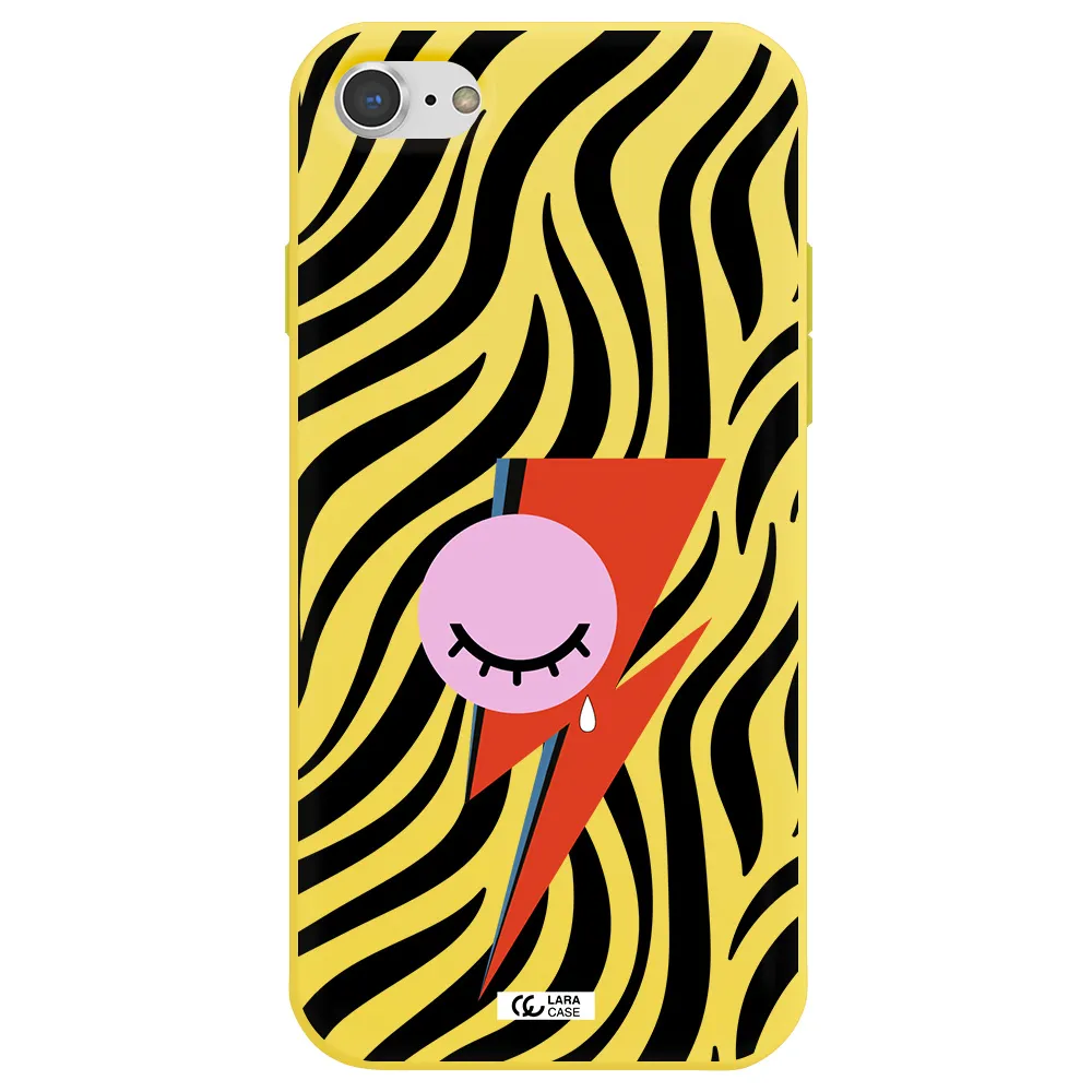 David Bowie Symbol Apple iPhone 8 Silicone canary yellow Case