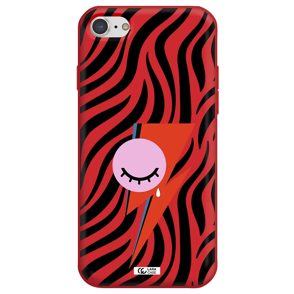 David Bowie Symbol Apple iPhone 8 Silicone Imperial Red Case