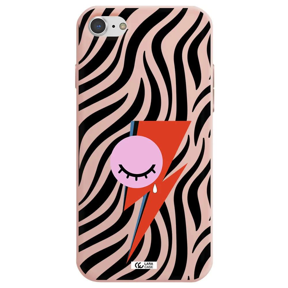 David Bowie Symbol Apple iPhone 8 Silicone pastel pink Case