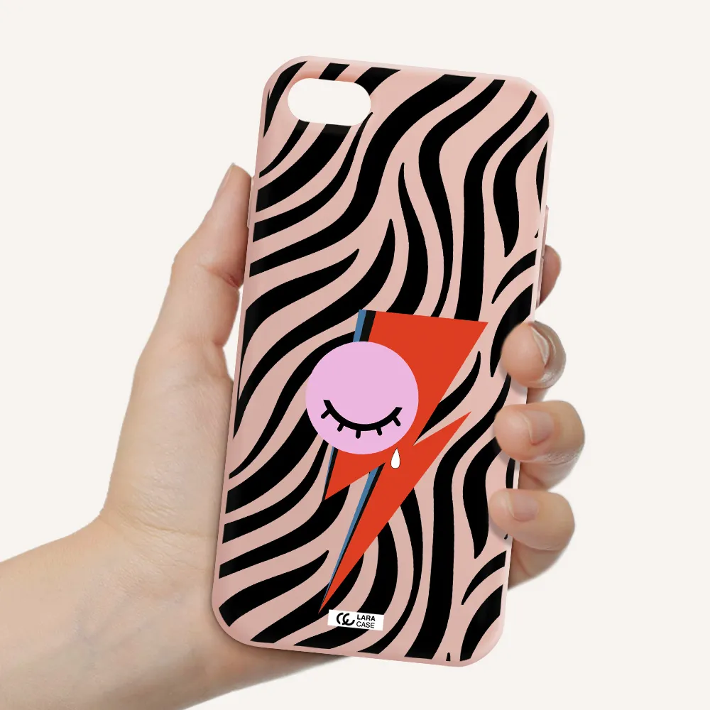 David Bowie Symbol Apple iPhone 8 Silicone pastel pink Case