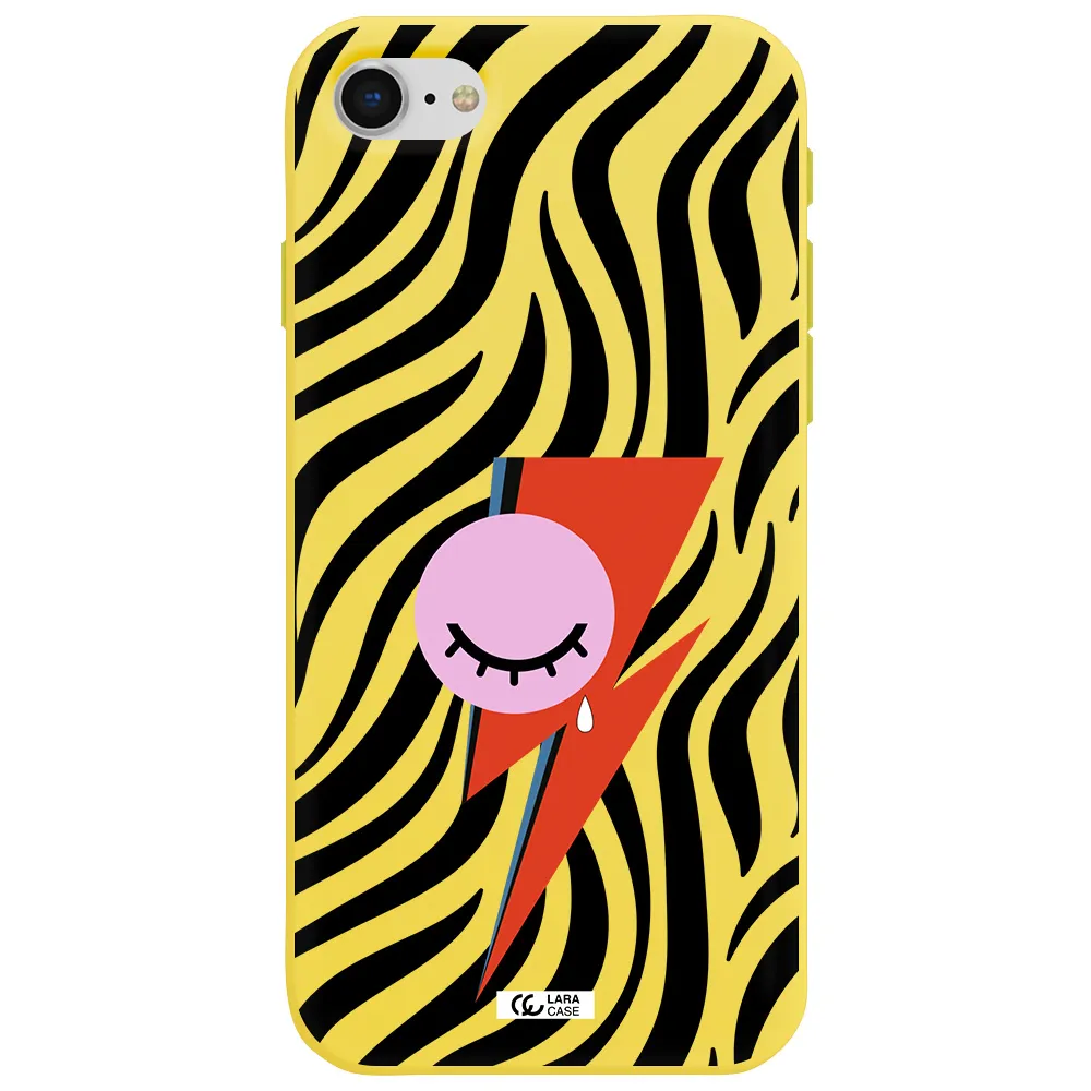 David Bowie Symbol Apple iPhone se 2020 Silicone canary yellow Case