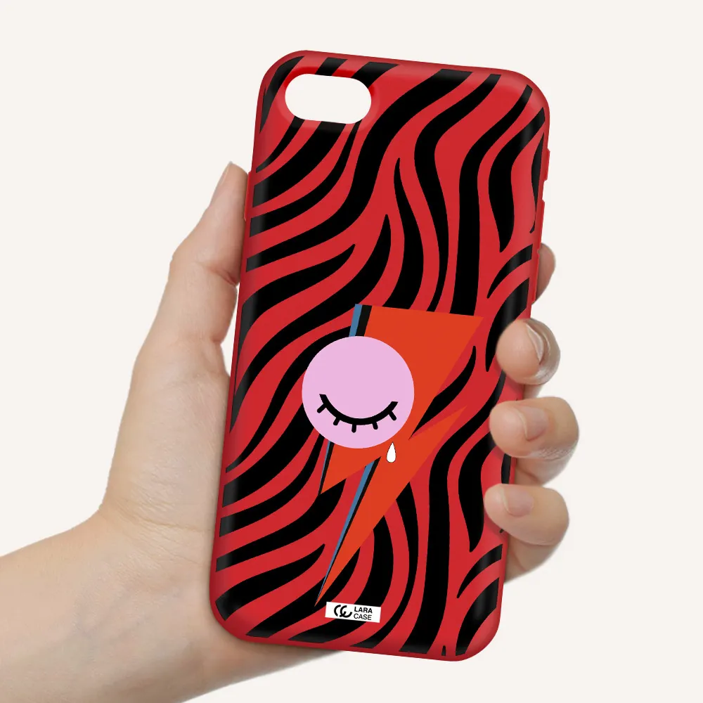 David Bowie Symbol Apple iPhone se 2020 Silicone Imperial Red Case