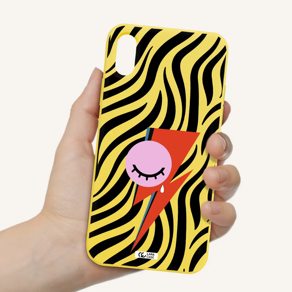 David Bowie Symbol Apple iPhone X Silicone canary yellow Case