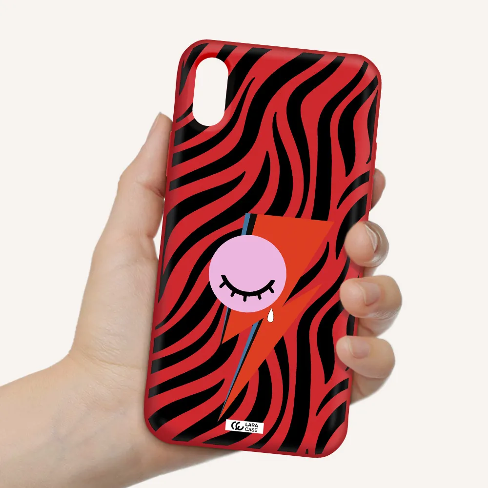 David Bowie Symbol Apple iPhone XS Silicone Imperial Red Case