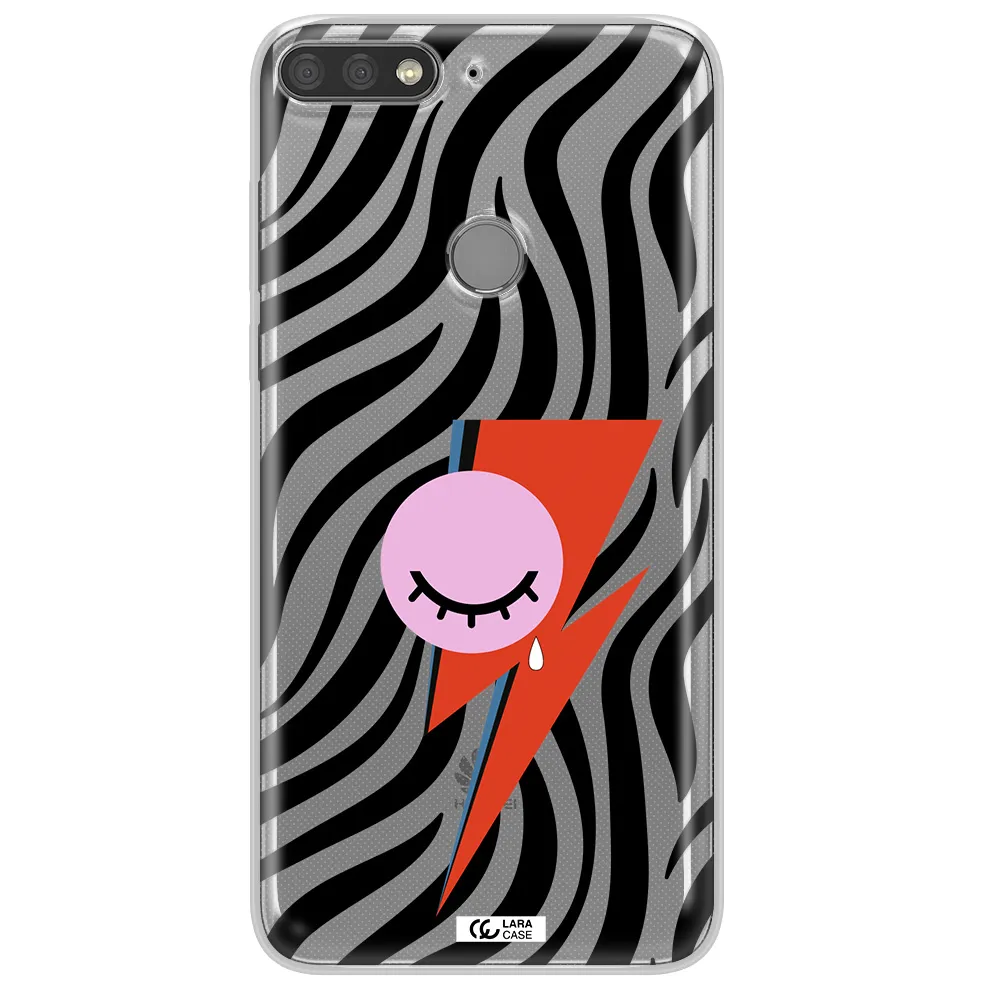 David Bowie Symbol Huawei Y7 Prime 2018 Clear TPU Case