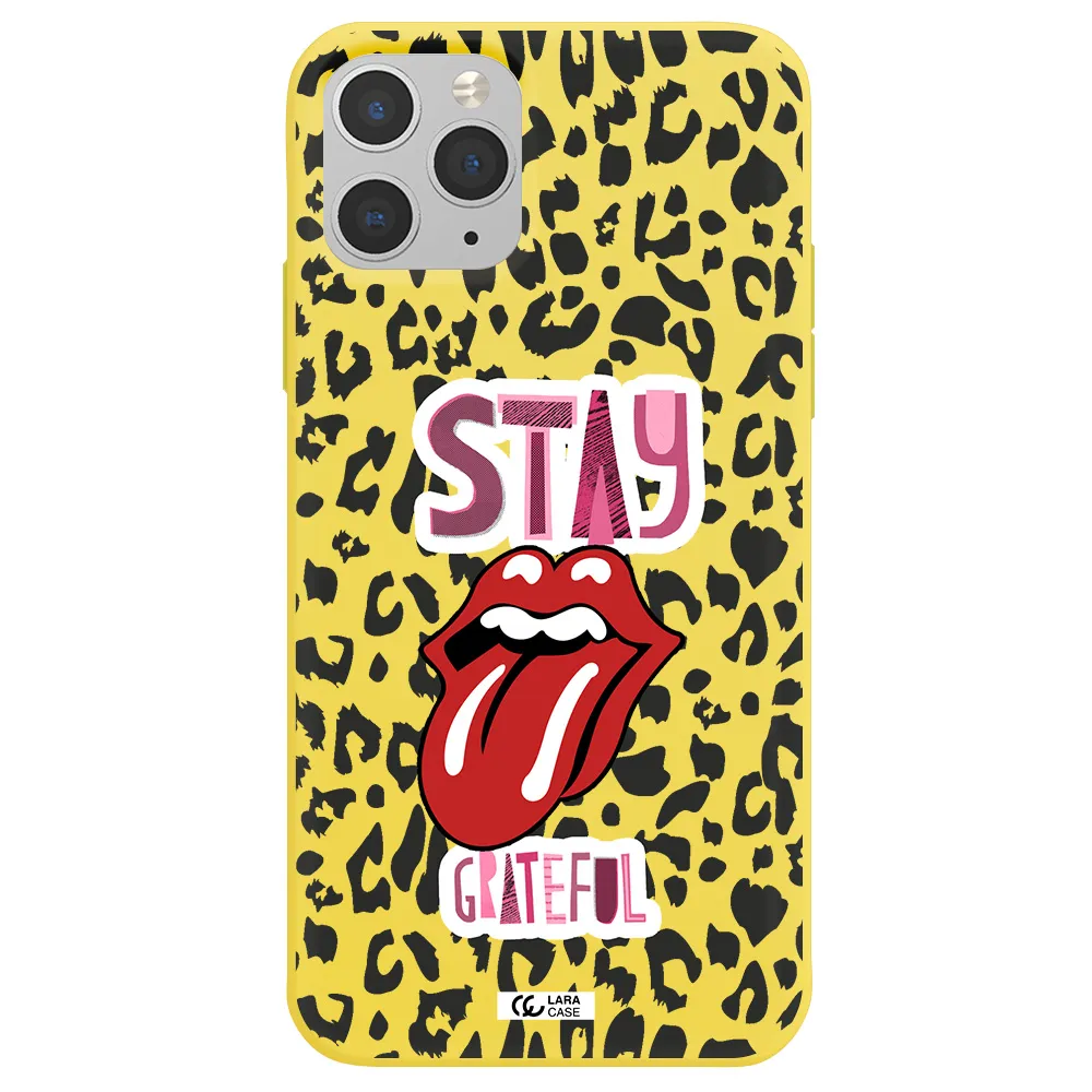 The Rolling Stones Apple iPhone 11 pro Silicone canary yellow Case