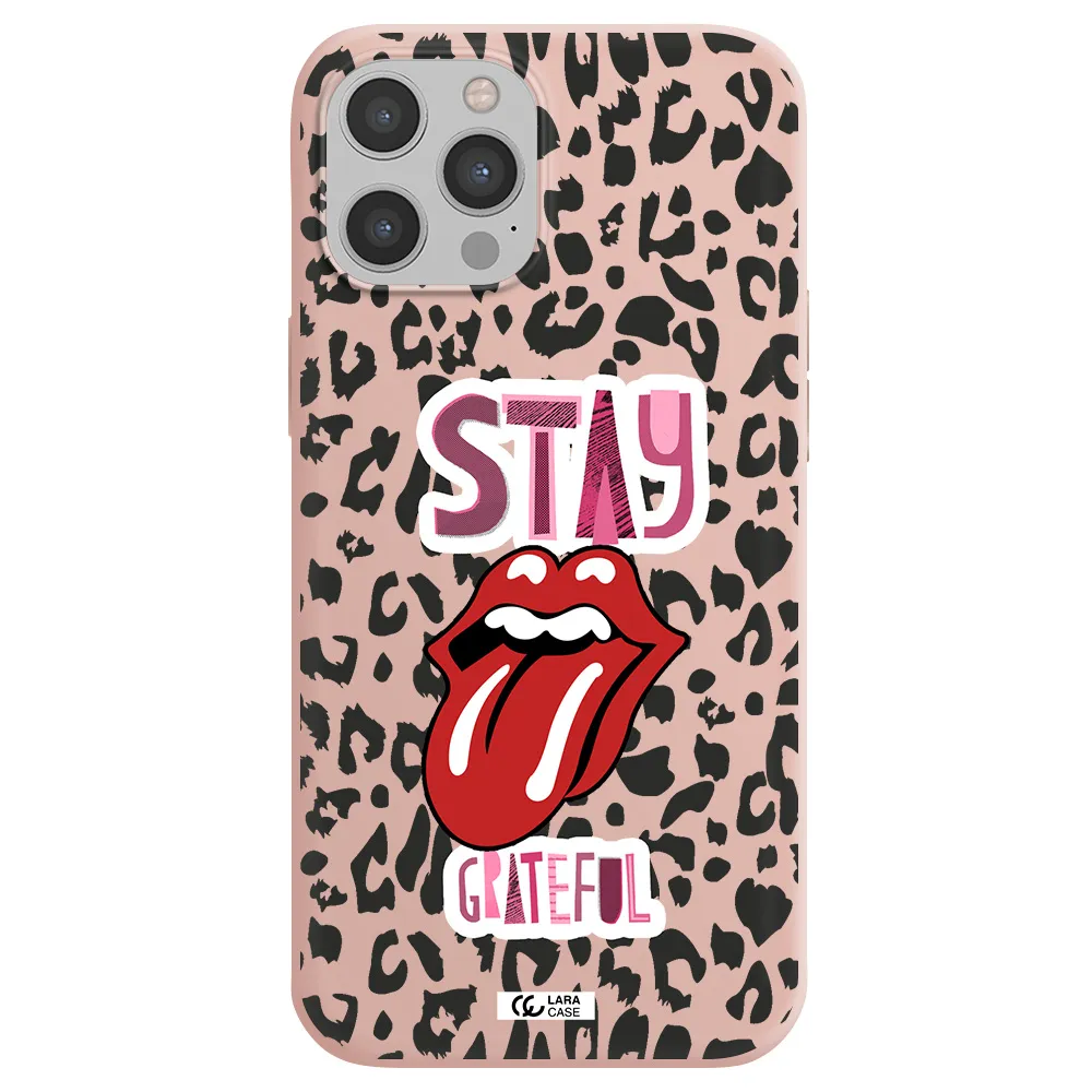The Rolling Stones Apple iPhone 12 pro max Silicone pastel pink Case