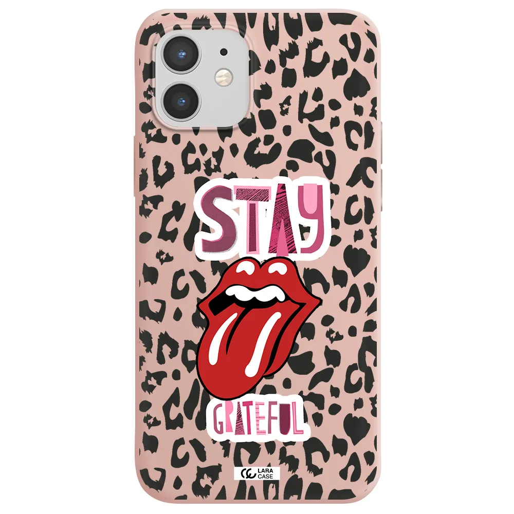 The Rolling Stones Apple iPhone 12 Silicone pastel pink Case