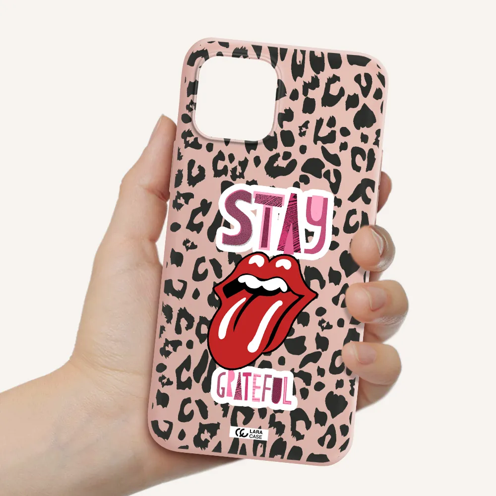 The Rolling Stones Apple iPhone 12 Silicone pastel pink Case