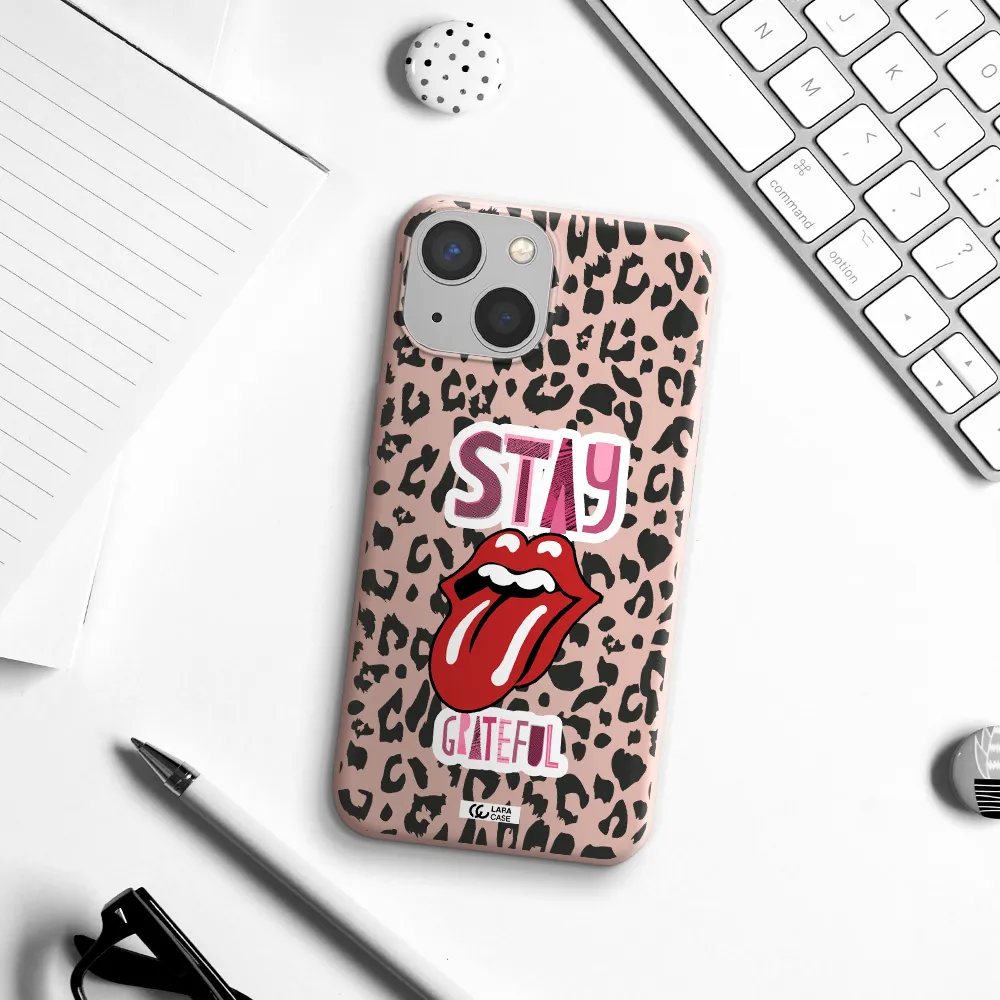 The Rolling Stones Apple iPhone 13 Silicone pastel pink Case