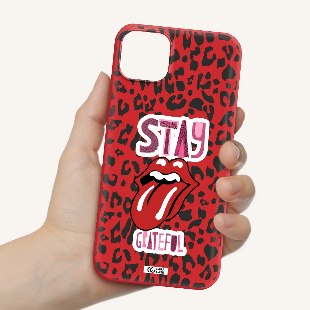 The Rolling Stones Apple iPhone 14 plus Silicone Imperial Red Case