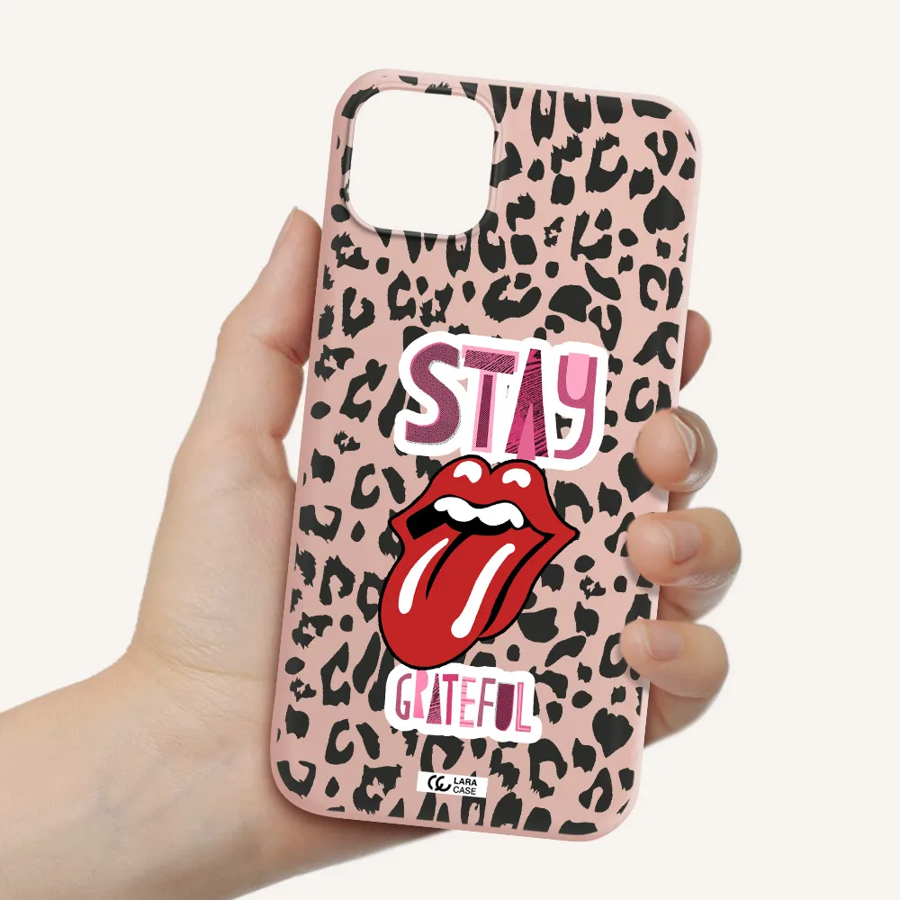 The Rolling Stones Apple iPhone 14 plus Silicone pastel pink Case
