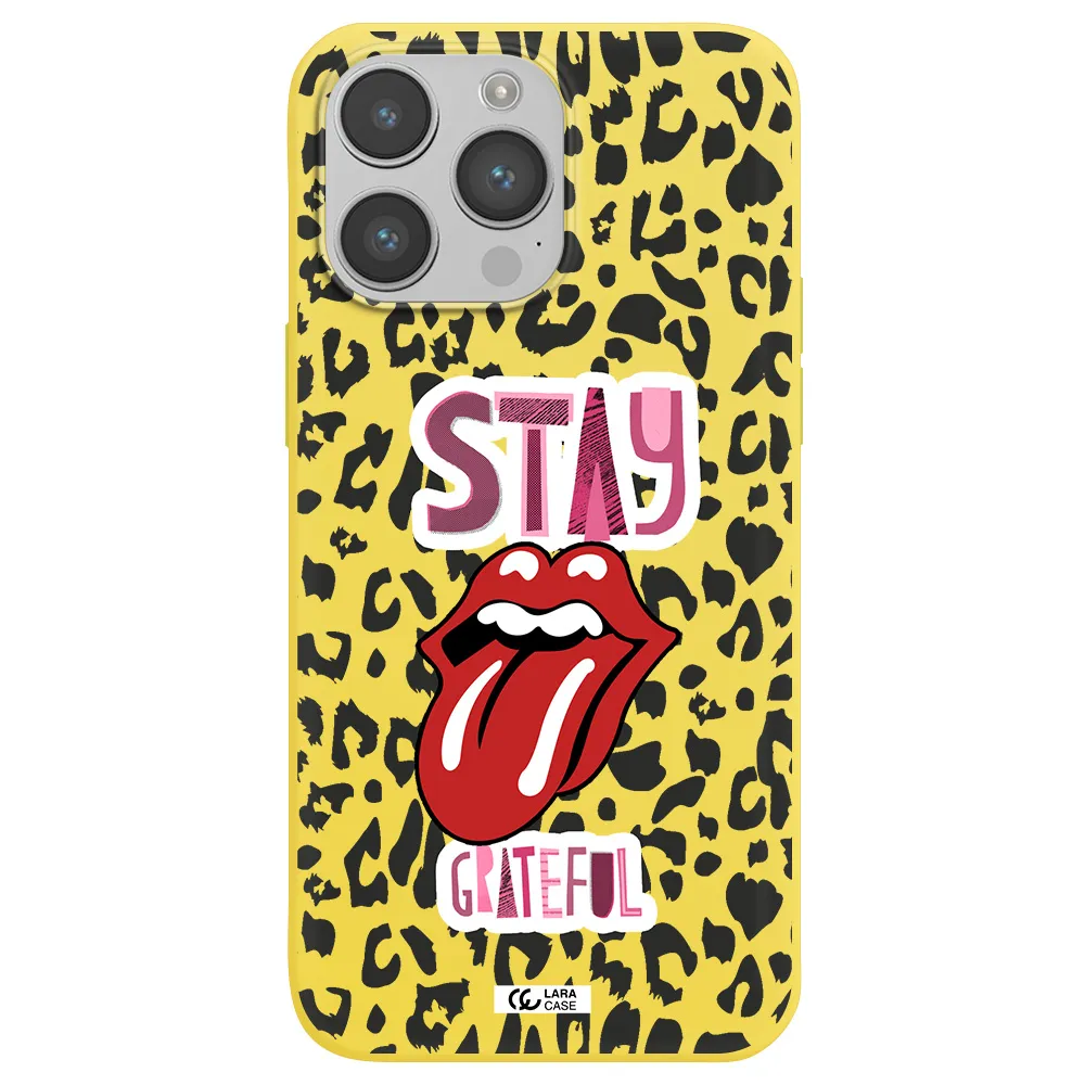 The Rolling Stones Apple iPhone 14 pro max Silicone canary yellow Case