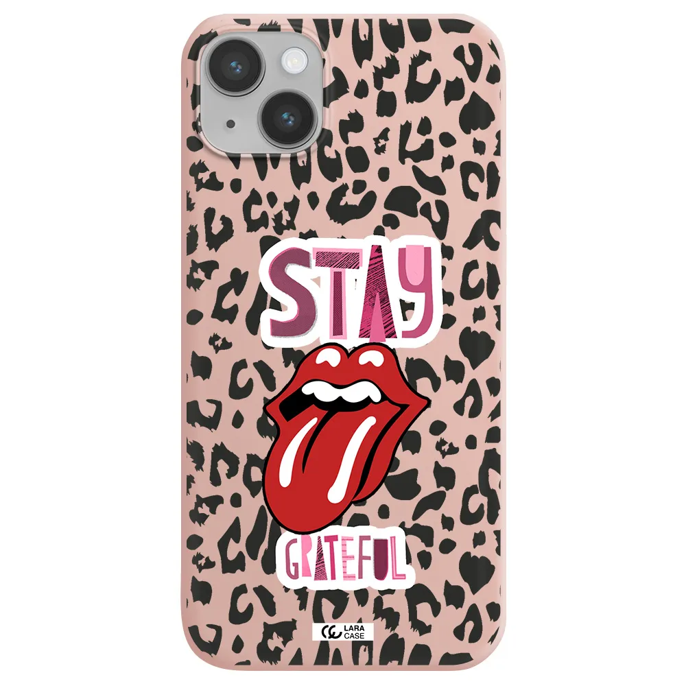 The Rolling Stones Apple iPhone 14 Silicone pastel pink Case