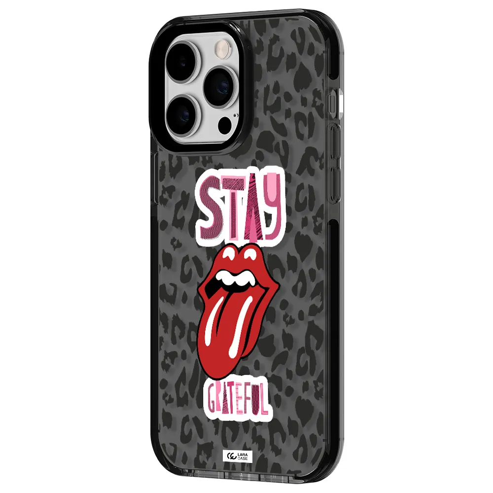 The Rolling Stones Apple iPhone 15 Pro Max impact Smoke Black Case