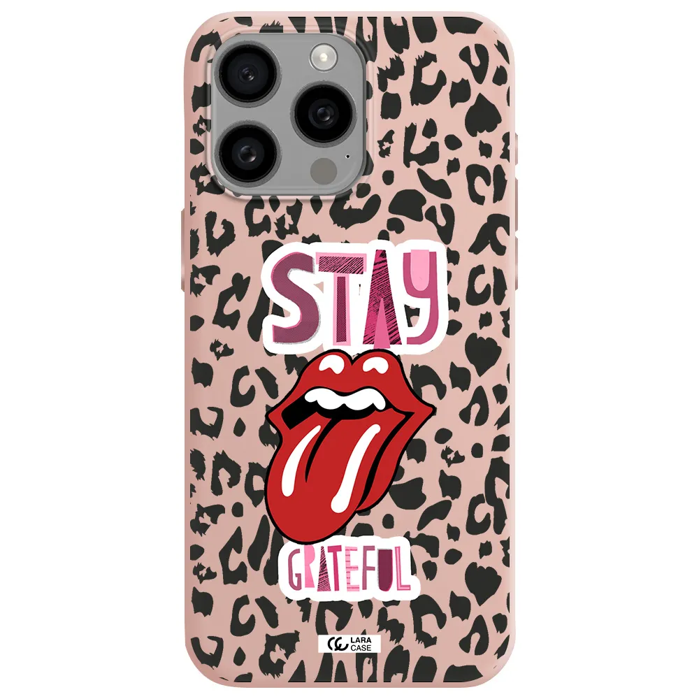 The Rolling Stones Apple Iphone 15 Pro max Silicone pastel pink Case