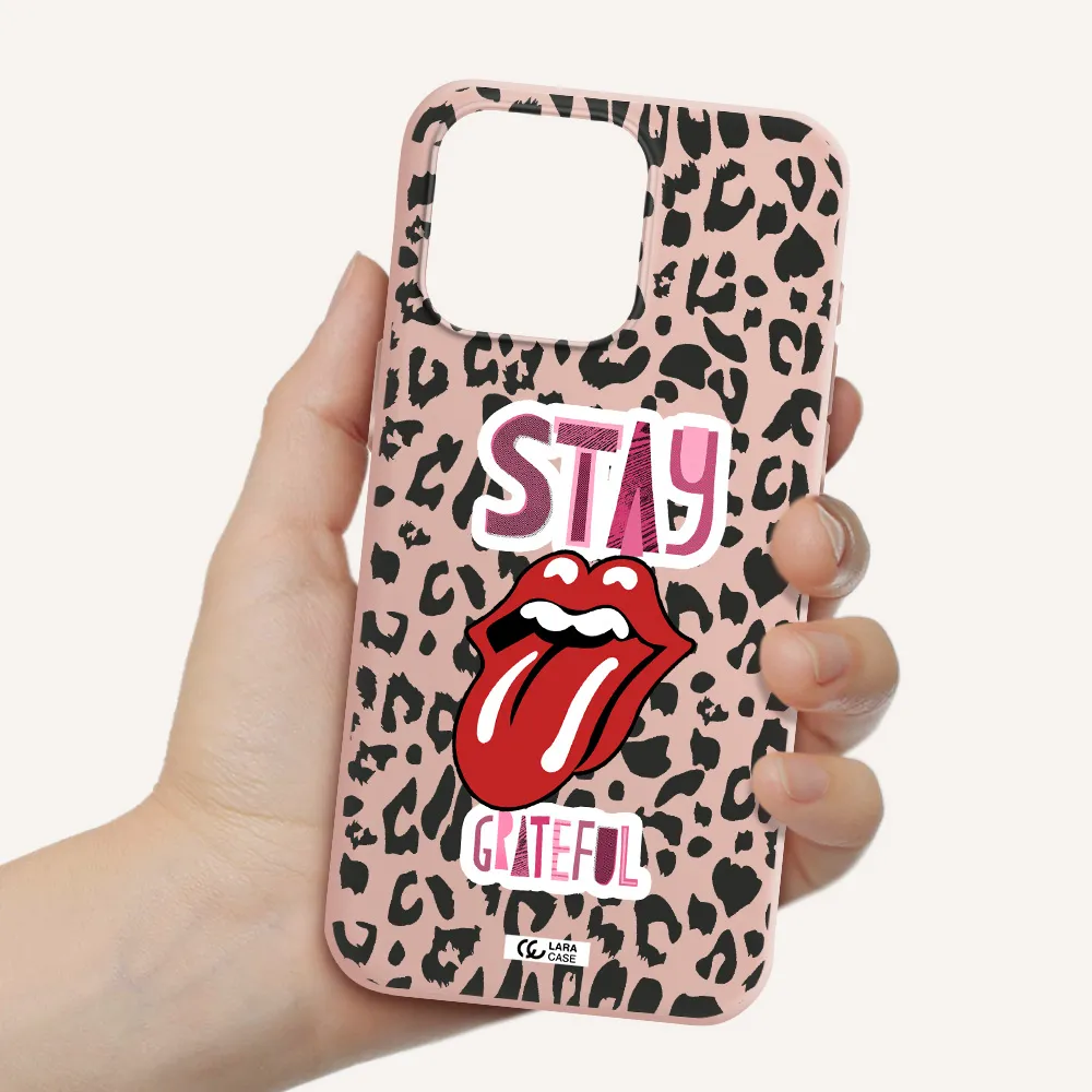 The Rolling Stones Apple Iphone 15 Pro max Silicone pastel pink Case