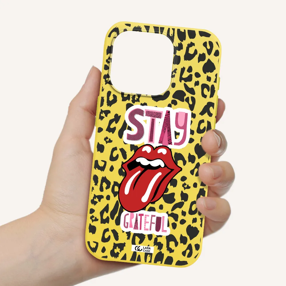 The Rolling Stones Apple Iphone 15 Pro Silicone Canary Yellow Case