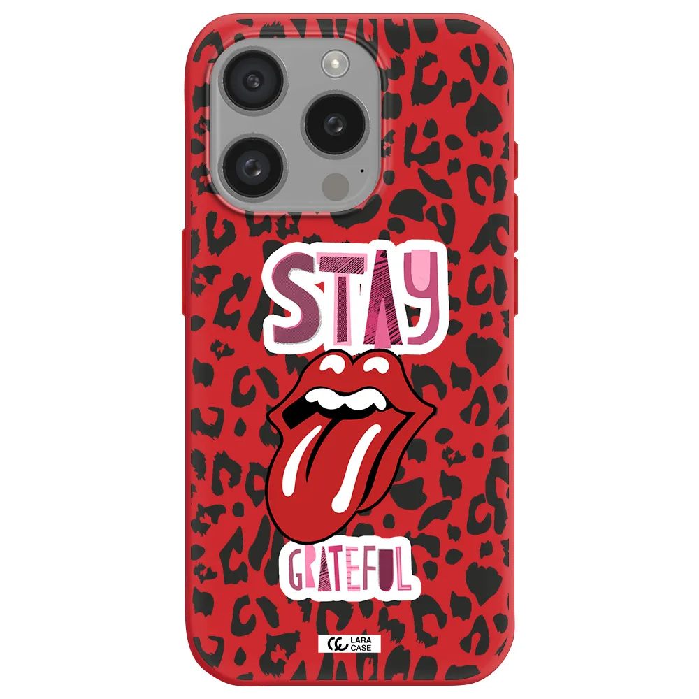 The Rolling Stones Apple Iphone 15 Pro Silicone Imperial Red Case