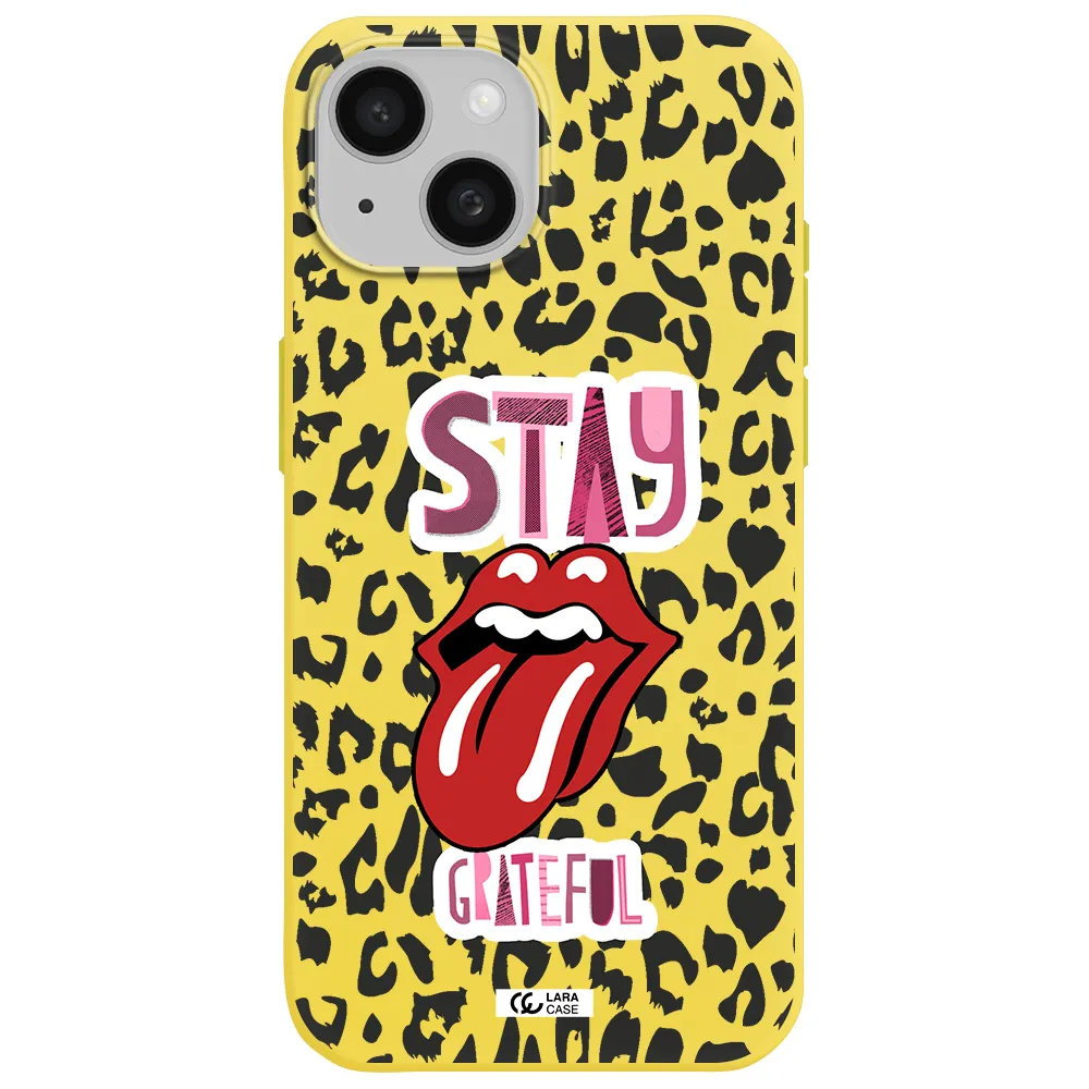 The Rolling Stones Apple iPhone 15 Silicone canary yellow Case