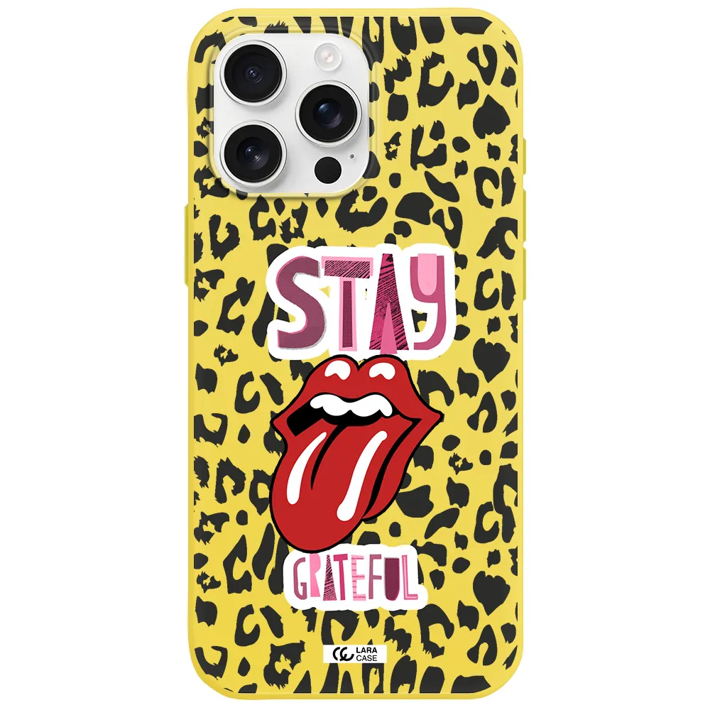 The Rolling Stones Apple Iphone 16 Pro Max Silicone Canary Yellow Case