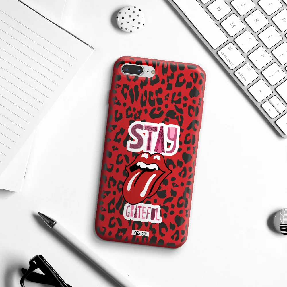 The Rolling Stones Apple iPhone 7 plus Silicone Imperial Red Case